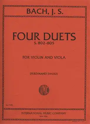 Bach, J.S. (David): Four Duets (S.802-5) for Violin & Viola Reduced Price