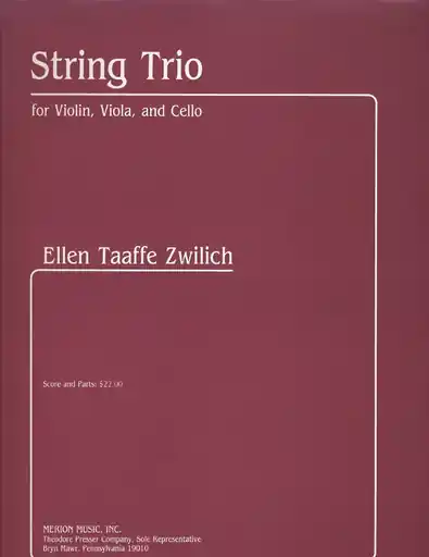 Zwilich, Ellen Taaffe: String Trio for Violin, Viola and Cello, score & parts Crafted