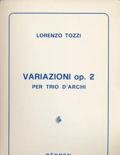 Tozzi: Variazioni Op. 2 for String Trio (violin, viola, cello) score only Deal