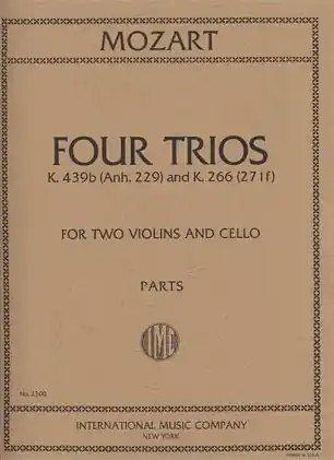 Mozart, W.A.: Four Trios K.439b, K.266 (2 violins & cello) Wholesale