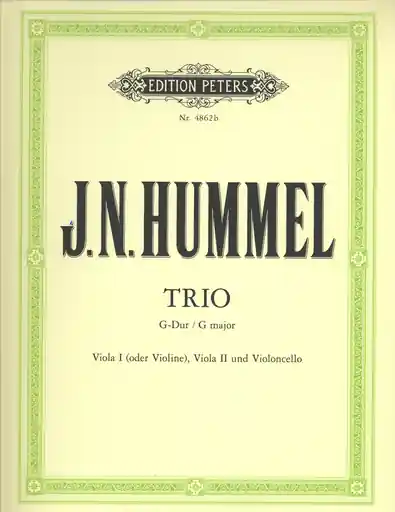 Hummel, Johann Nepomuk: Trio in G (2 violas & cello) or (violin, viola, cello) In Demand