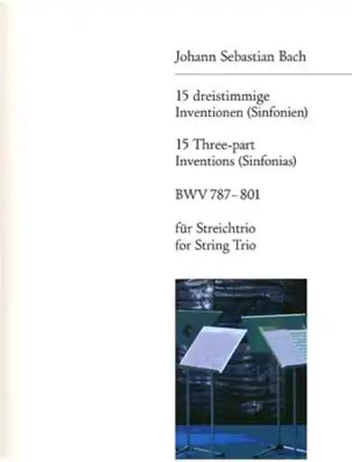 Bach, J.S.: 15 Three-Part Inventions-Terzetti (violin, viola & cello) score & parts Premium