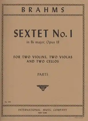 Brand New Brahms, Johannes: Sextet No.1 in Bb major, Op.18 (2 violins, 2 violas, 2 cellos)