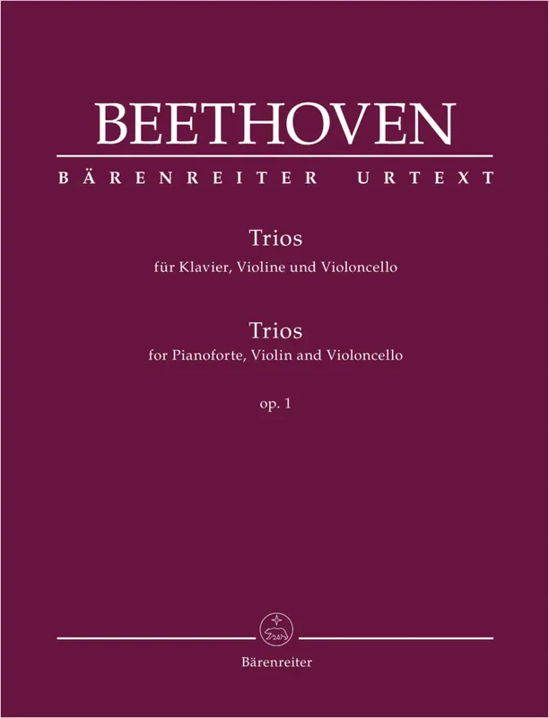 Beethoven (Del Mar): 3 Piano Trios, Op. 1 (violin, cello, piano) BARENREITER Latest