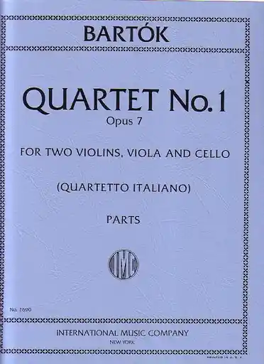 Fast Shipping Bartok, Bela: String Quartet No. 1 Op. 7 (set of parts)