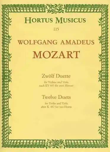 Mozart, W.A.: 12 Duets KV487 (violin & viola) Barenreiter Get Yours