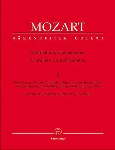 Limited Offer Mozart, W.A.: Complete Church Sonatas Vol.2 (2 Violins, organ, cello & bass) Barenreiter