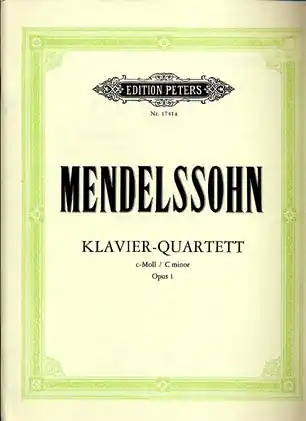 Mendelssohn, F.: Piano Quartet in C minor, Op.1 (violin, viola, cello, piano) Mega Sale