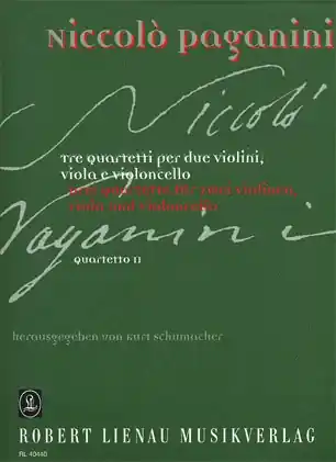 Warranty Included Paganini, Niccolo: String Quartet No. 2, score and parts