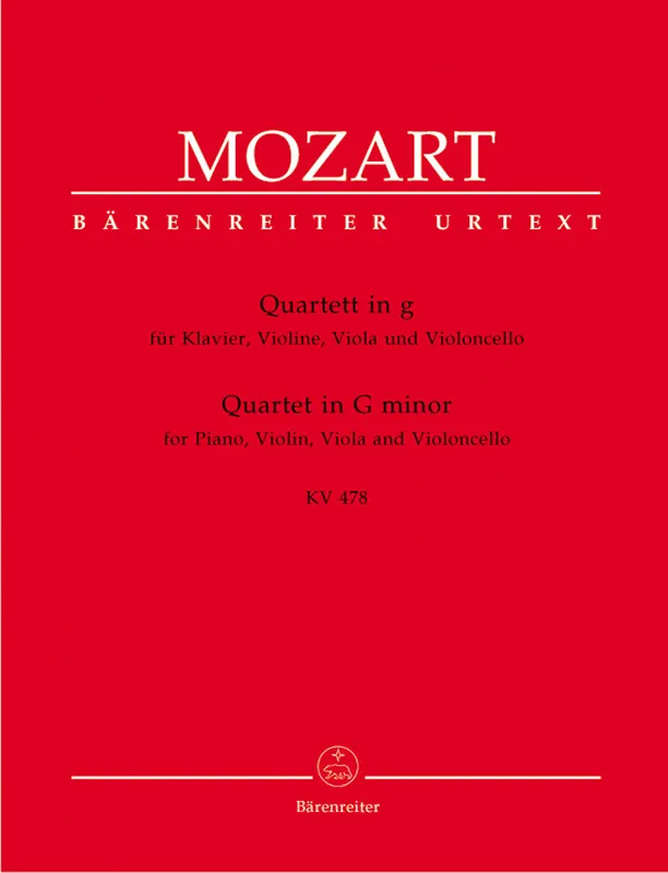 Instant Buy Mozart, W.A. (Federhofer): Piano Quartet in G minor, KV478 - URTEXT (piano quartet) Barenreiter