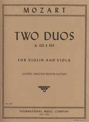 Mozart, W.A.: Two Duets K423-424 (Violin & Viola) IMC Hot Deal