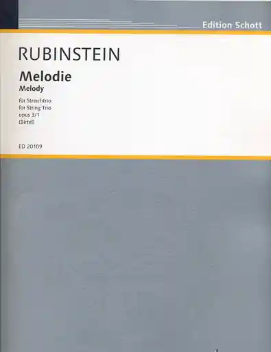 No Minimum Order Rubenstein, Anton: Melodie Op.3 #1 (violin, Viola & cello) score & parts