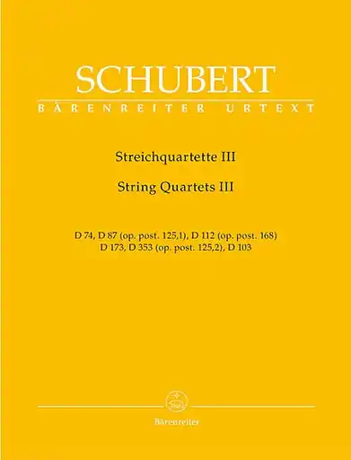 Wholesale Schubert, Franz: String Quartets Vol. 3, Barenreiter