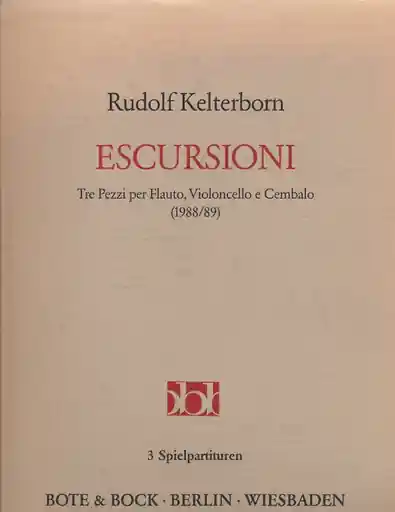 Deal Kelterborn, Rudolf: Escursioni (flute/cello/piano)