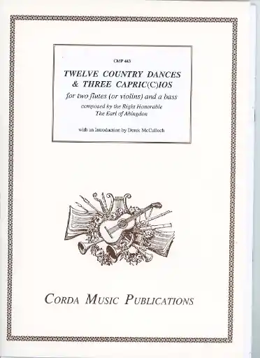 The Earl of Abingdon: Twelve Country Dances & Three Capriccios (2 violins or flutes and bass), score and parts Money Back Guarantee