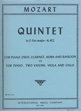 Certified Mozart, W.A: Quintet in Eb Major K.452 (piano, 2 violins, Viola, Cello)