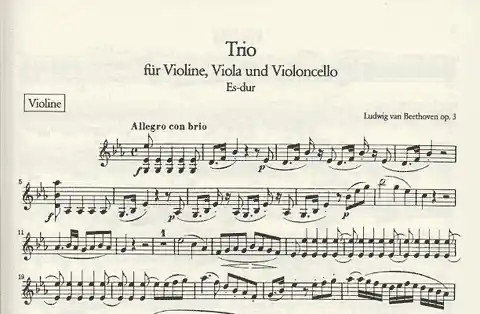 Beethoven: String Trio in Eb, Op.3 Eb (violin, Viola, Cello) Bargain