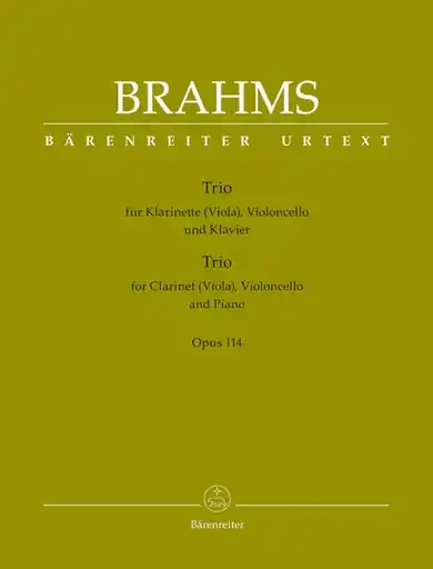 Special Offer Brahms (Hogwood): Trio in A minor for Clarinet, Cello, & Piano, Op.114 - URTEXT (clarinet/viola, cello, & piano) Barenreiter