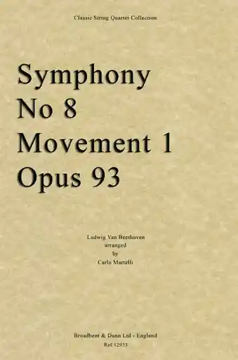 Price Drop Beethoven, L.van (Martelli): Symphony No. 8, 1st movement (string quartet)