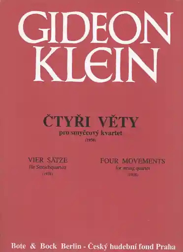 In Demand Klein, Gideon: Certyri Vety-Four Movements for String Quartet, 1938 (score and parts)