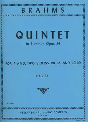 Brahms, Johannes: Quintet in F minor Op.34 (2 violins, viola, cello, piano) Markdown