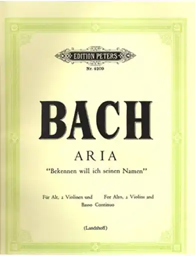 Budget Bach, J.S.: Bekennen Will Ich Seinin Namen (alto, 2 violins, cello, piano)