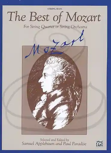 Mozart, W.A. (Applebaum/Paradise): (collection) The Best of Mozart for String Quartet or Orchestra (bass) Belwin Mills Publishing Trending