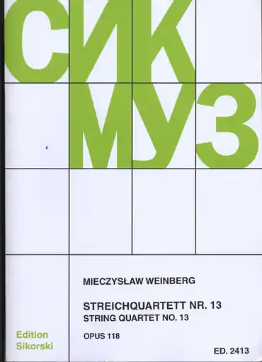 Warranty Included Weinberg, Mieczyslaw: String Quartet No. 13, Op. 118 (score and parts)