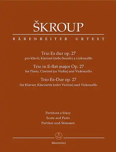 Skroup, Frantisek J.: Clarinet Trio in E-flat maj, Op. 27 (Clarinet/violin, violoncello, piano) Barenreiter Certified