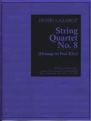 Editor’s Pick Lazarof, Henri: String Quartet No. 8 (Homage to Paul Klee) score and parts