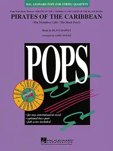 Free Returns Badelt, Klaus: Pirates of the Caribbean-Pops for String Quartet (score and parts)
