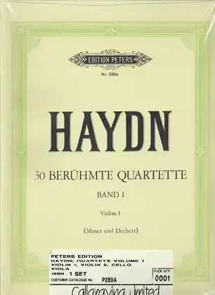 While Supplies Last Haydn, F.J (Andreas).: 30 Famous String Quartets, Vol.1 (2 violins, viola, and cello)