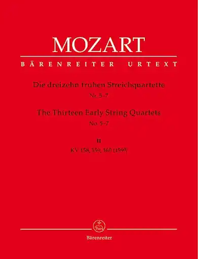 Mozart, W.A. (Fuessl): Thirteen Early String Quartets, Vol. 2 - No. 5-7, Barenreiter Urtext Free Shipping