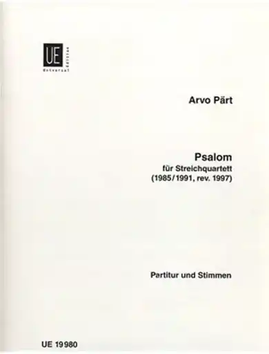 Limited Time Part, Arvo: Psalom (string quartet) score and parts