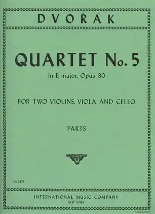 Buy Today Dvorak, Antonin: String Quartet Op. 80 No. 5 in E major