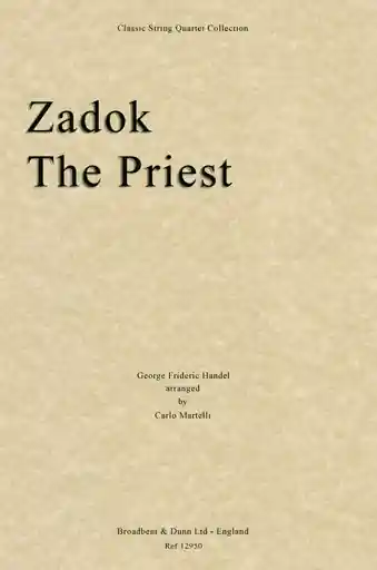 Handel, G.F. (Martelli) : Zadok The Priest (string quartet) Weekend Sale