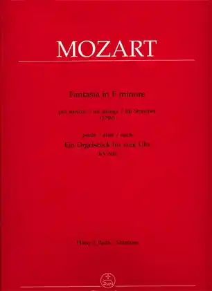 Low Price Mozart, W.A.: Fantasia in F minor after the Organ Piece KV608 (String Quartet) Barenreiter