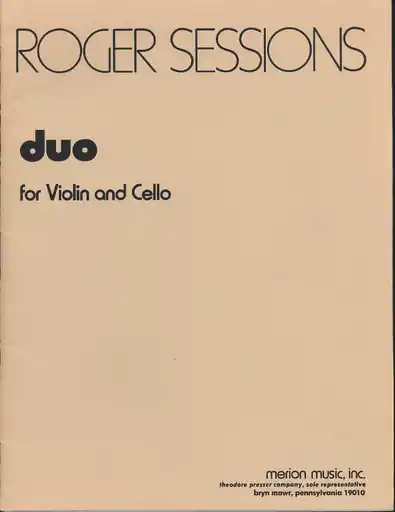 Sessions, Roger: Duo for Violin & Cello Sale