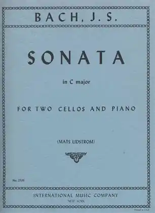 Price Drop Bach (Lidstrom): Sonata in C Major (2 cellos & piano)