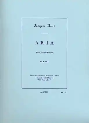 Ibert, Jacque: Aria (flute, Violin, Piano) Weekend Sale