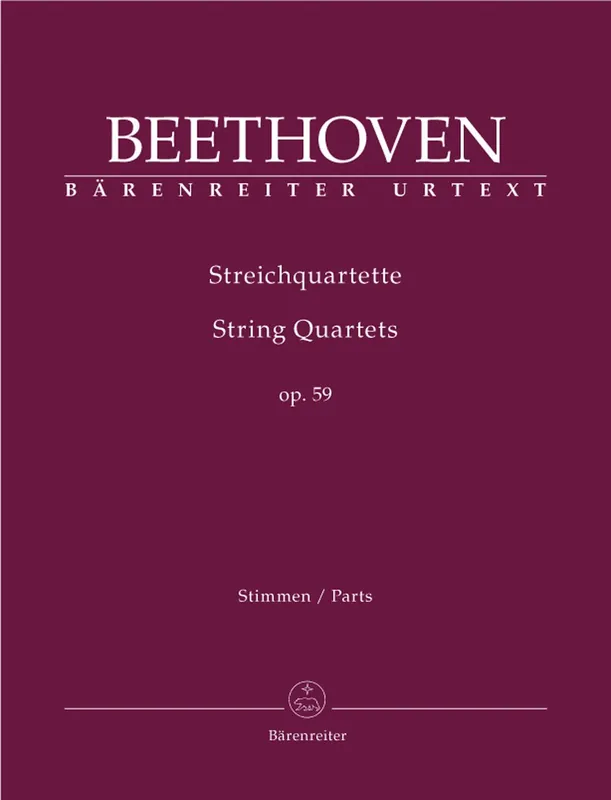 Beethoven (Del Mar): String Quartets, Op. 59 - URTEXT (string quartet parts) Barenreiter Fast Shipping