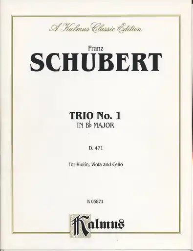 Trusted Brand Schubert, Franz: Trio #1 in Bb (violin, Viola, Cello)