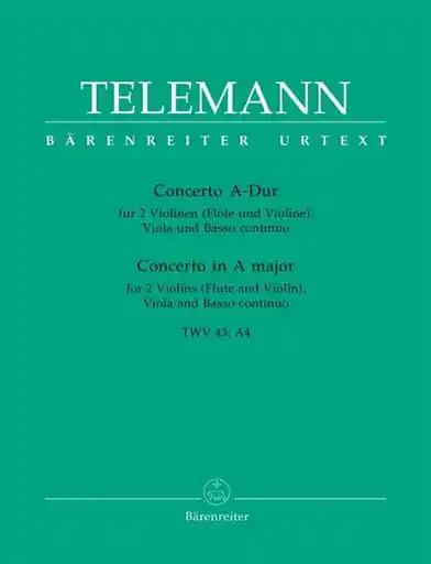 Telemann, G.P.: Concerto in A Major (2 violins, viola, cello, piano) Barenreiter Secure Checkout