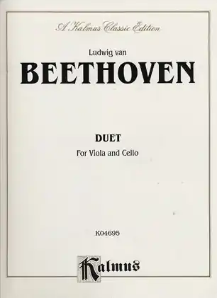Beethoven, L.van: Duet (viola & cello) in score form Warranty Included