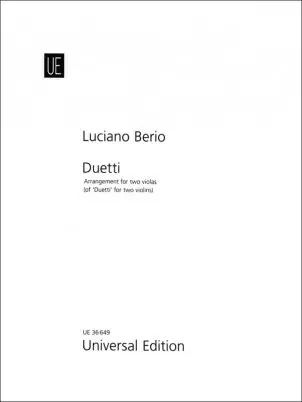 Flash Sale Berio: Duetti (two violas) UE