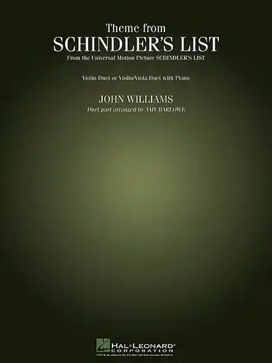 Williams (Barlowe): Theme from Schindler's List (2 violins/violin & viola, piano) Instant Buy
