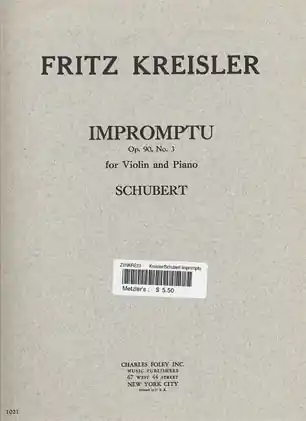 No Minimum Order Kreisler/Schubert: Impromptu Op.90 (violin & piano)