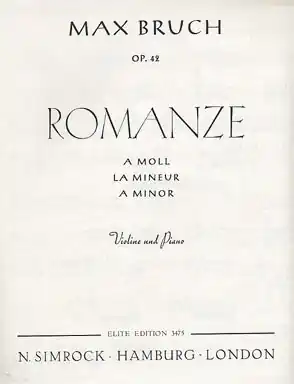 Bruch, M.: Romanze Op.42 A Minor (violin & piano) Best Choice