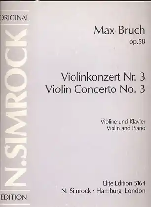 Bruch, M.: Concerto No. 3, Op.58 (violin & piano) Big Sale
