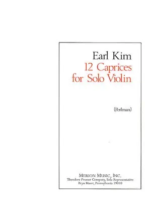 Kim, Earl: 12 Caprices for Solo Violin Save Now